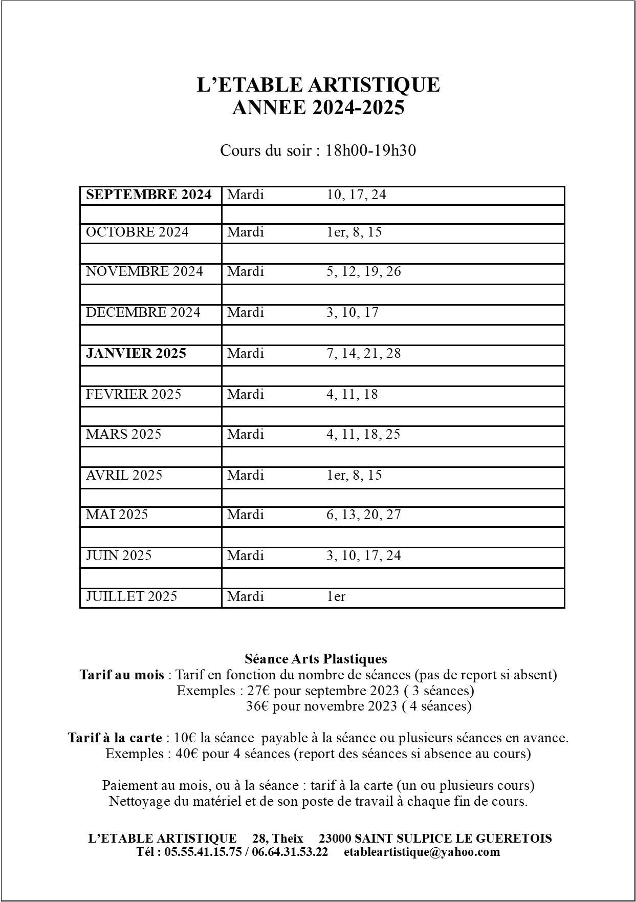 planning 2024 2025 cours mardi soir planning 2024 2025 cours mardi soir